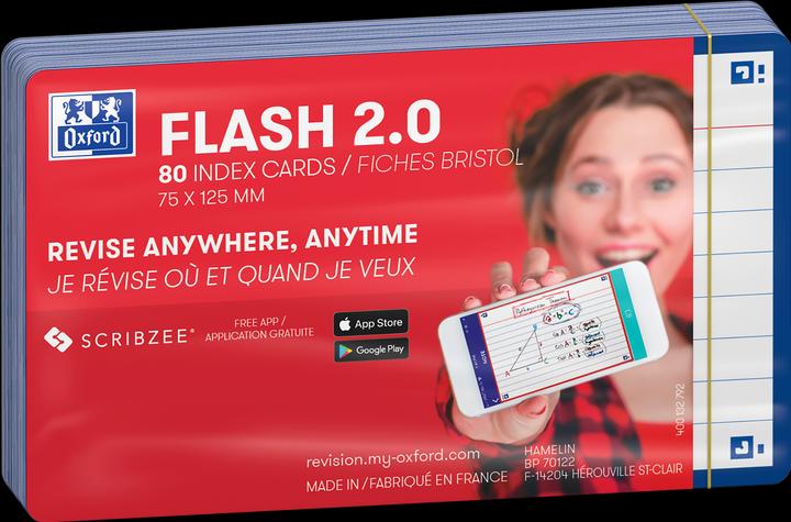 Produktbild Oxford FLASH 2.0 Karteikarten (A7, 80 x)