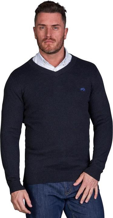 Actual product image Raging Bull Mens Classic Knitted Cashmere Blend V Neck Jumper (6XL)