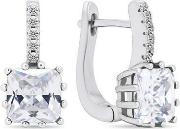 Brilio Silver - Original silver earrings with zircons EA670W