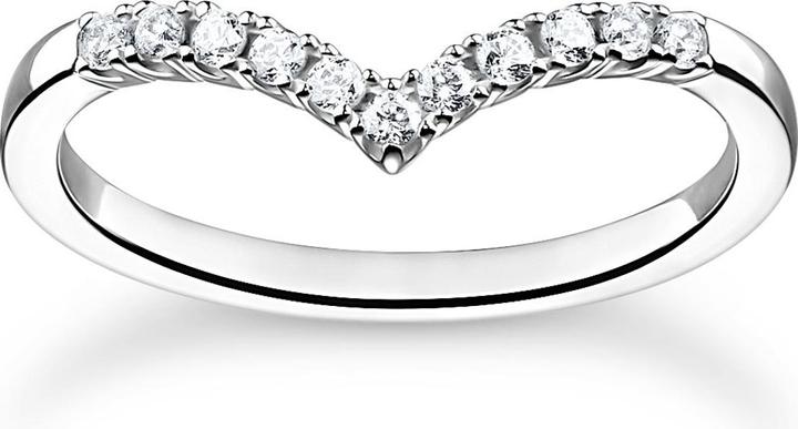 Actual product image Thomas Sabo Ring V Shape with White Stones Silver (56, 925 Silver)