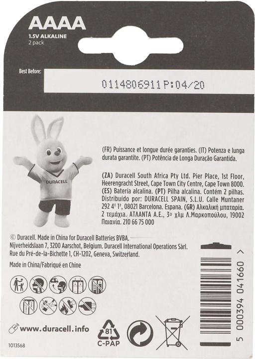 Produktbild Duracell Ultra Mini (2 Stk., AAAA, 600 mAh)