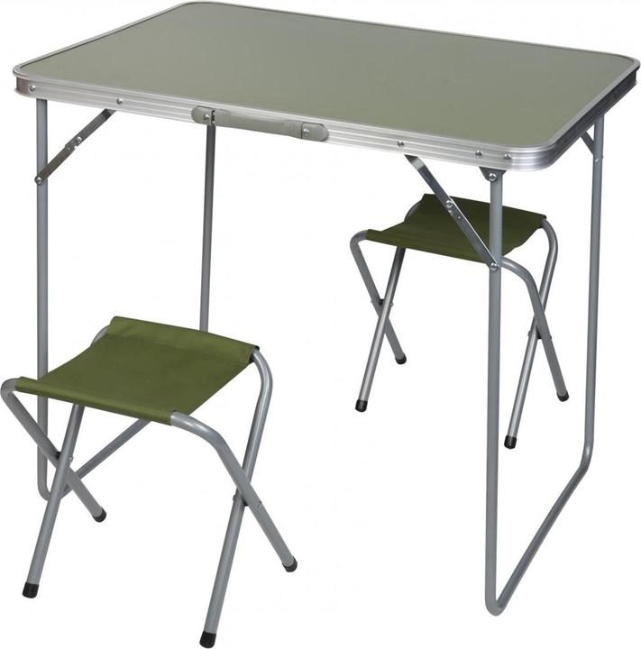 Actual product image Enero Folding camping hiking table 80 x 60 x 70 cm + two chairs green