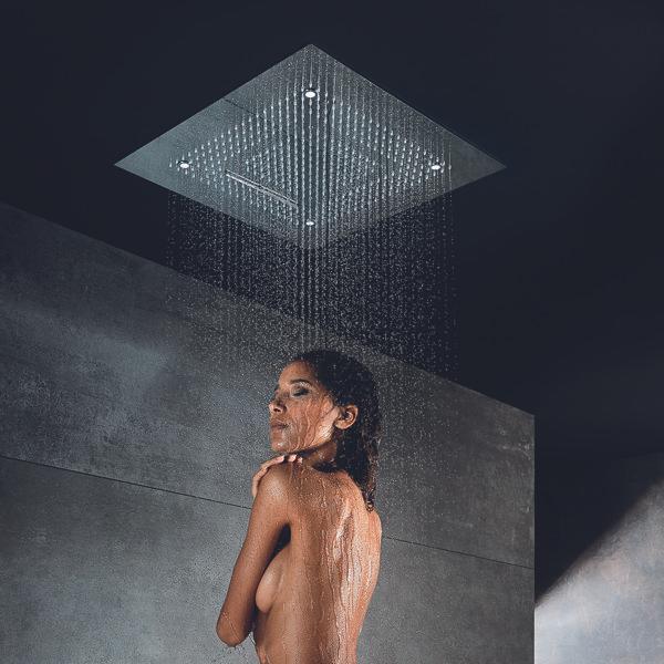 Produktbild Steinberg Sensual Rain Regenpaneel, LED-Beleuchtung, Komplettset, Deckeneinbau, 3-strahlig, Easy-Cle (24.40 l/min)