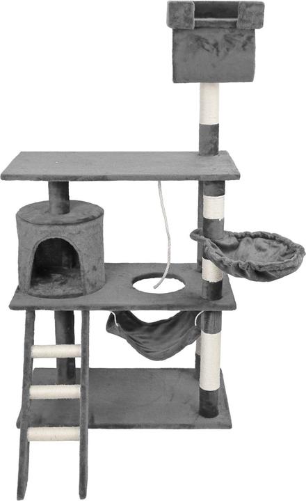Actual product image Wiltec Cat Tree Grey Sisal 141cm Scratching Post Climbing Tree Cats Play (141 cm, Grey)