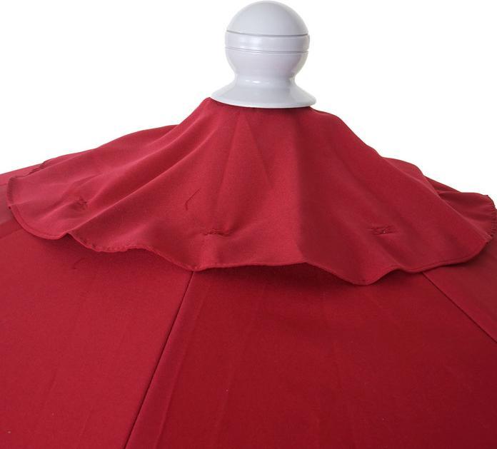 Produktbild Swisshandel24 Sonnenschirm halbrund, Halbschirm Balkonschirm, UV 50+ Polyester/Alu 3kg, 300cm bordeaux ohne Stände (2.85 m)