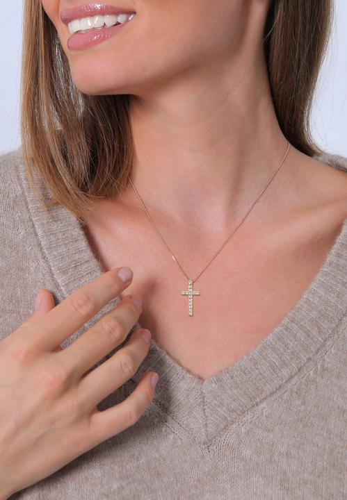 Produktbild Elli mit Kreuz-Anhänger verziert mit Kristallen (Sterling Silber, 45 cm)