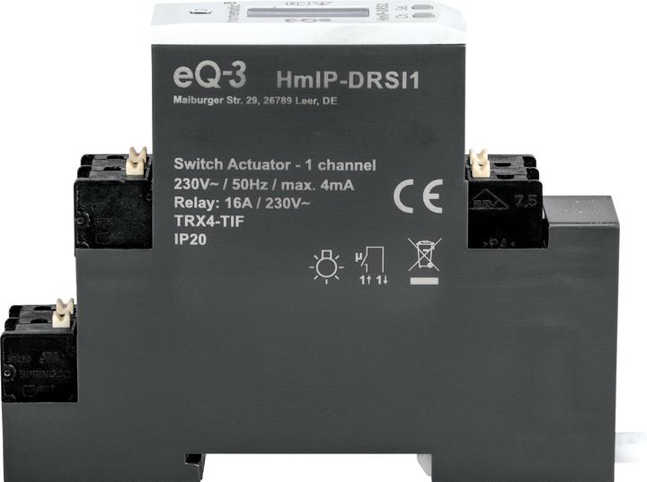 Image du produit Homematic IP Actionneur d'interrupteur pour montage sur profilé chapeau - 1 fois (Actionneur de commutation)
