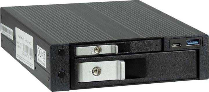 Actual product image Intertech INTER-TECH HDD removable frame ST-7227U for 1x 6.35cm 2.5inch and 1x 8.89cm 3.5inch 1x USB 3.0 TypeC