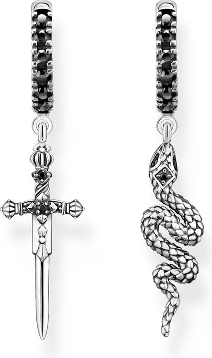 Thomas Sabo Creolen geschwärzt Schlange und Schwert (925er Silber)