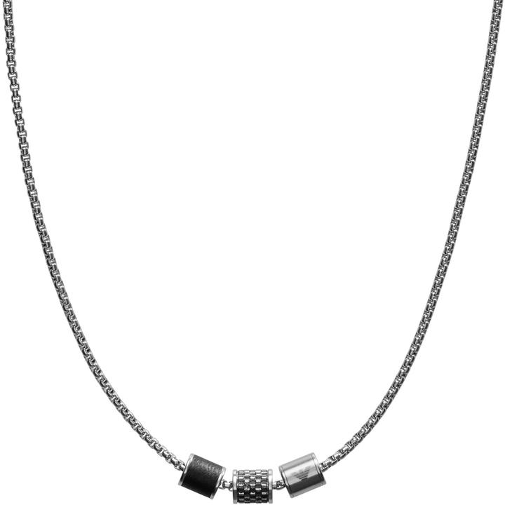 Produktbild Emporio Armani Fashion Halskette (Edelstahl, Leder, 52 cm)