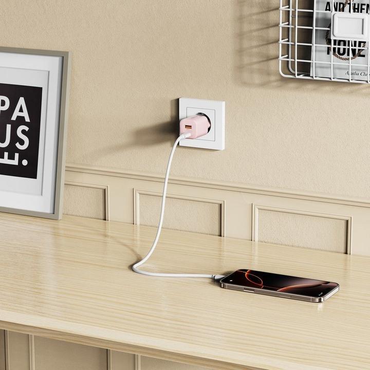 Produktbild Tech-Protect NCM33W 2-port PD33W/QC3.0 wall charger - pink (33 W)
