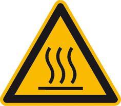 Actual product image SafetyMarking Warning sign Hot surface aluminium 100 mm ISO 7010 1 pc.