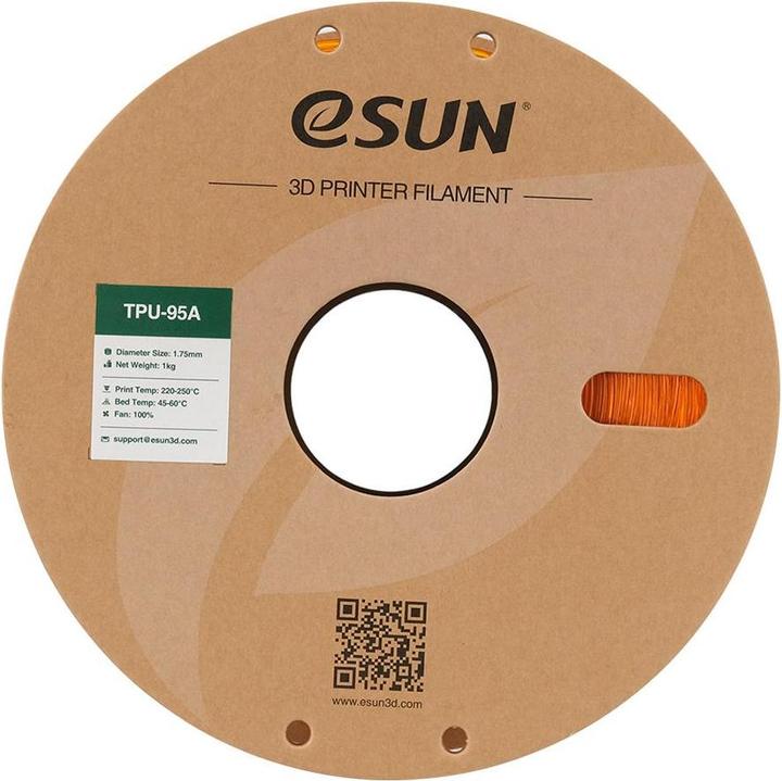 Image du produit eSUN eTPU-95A 1,75mm Tr. Orange 1kg Filament 3D (TPU, 1.75 mm, 1000 g, Orange)
