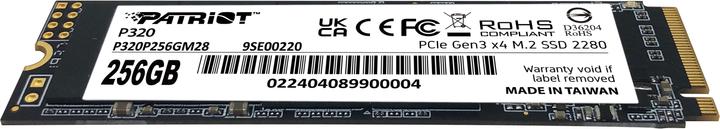 Nutritional values and ingredients Patriot SSD Viper P320 M.2 PCI-Ex4 NVMe 256GB 2.2GB/s (256 GB, M.2 2280)