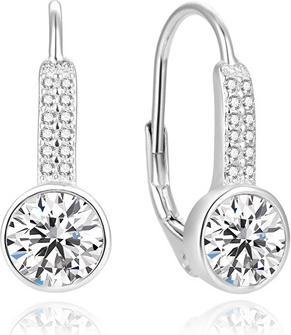 Beneto Glittering silver earrings with zircons AGUC2424L (L)
