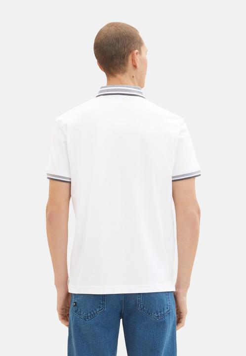 Image du produit Tom Tailor Polo Basic Polo à manches courtes avec bandes contrastées et logo imprimé (3XL)