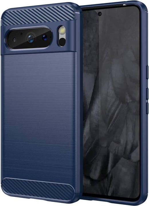 Produktbild Cover-Discount Google Pixel 8 Pro - Metall Carbon Look Hülle blau (Google Pixel 8 Pro)