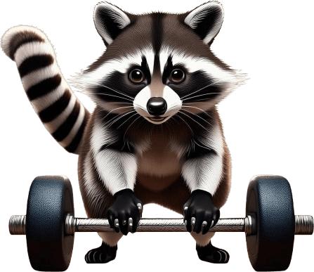 Actual product image Bügelbilder Bügelbild Fitness Waschbär (1 x)