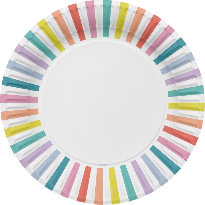 Produktbild Folat Teller Streifen Pastell 23cm - 8 Stück (8 x)