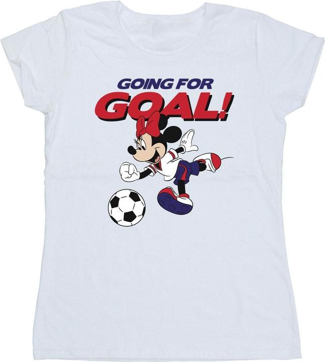 Actual product image Disney Womens/Ladies Minnie Mouse Going For Goal Cotton T-Shirt (XXL)