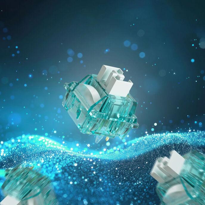 Actual product image Akko Creamy Cyan Switches, mechanical, 5-pin, clicky, MX-Stem, 50g - 45 pieces