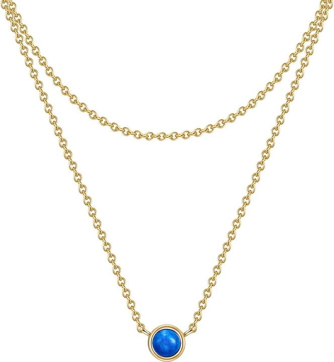 Produktbild Glanzstücke München Damen Sterling Silber Lapislazuli gelbgold 42,0/36,0 cm Basiskette + 5,0 cm Verläng - 29976 (Sterling Silber)