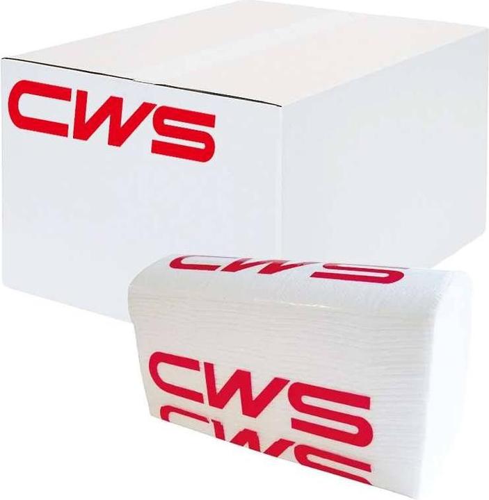 Immagine prodotto CWS Salviettine di carta con piegatura a M, cellulosa, a 3 veli, bianca, conf. da (2500 x)