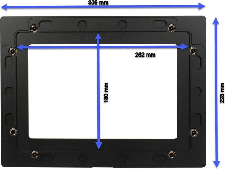 Actual product image Allnet touch display tablet 10 inch zbh bezel for mounting frame silver narrow (10", Silver)