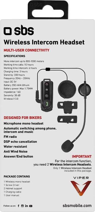 Actual product image SBS Motorbike intercom system (Set of 1)