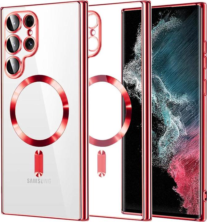 Produktbild Techsuit - Luxury Crystal MagSafe - Samsung Galaxy S22 Ultra 5G - Red (Samsung Galaxy S22 Ultra (5G))