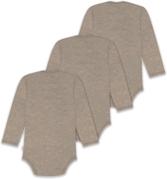 Actual product image Normani 3-pack baby merino bodysuit long sleeve "Auckland" - 9379 (68)