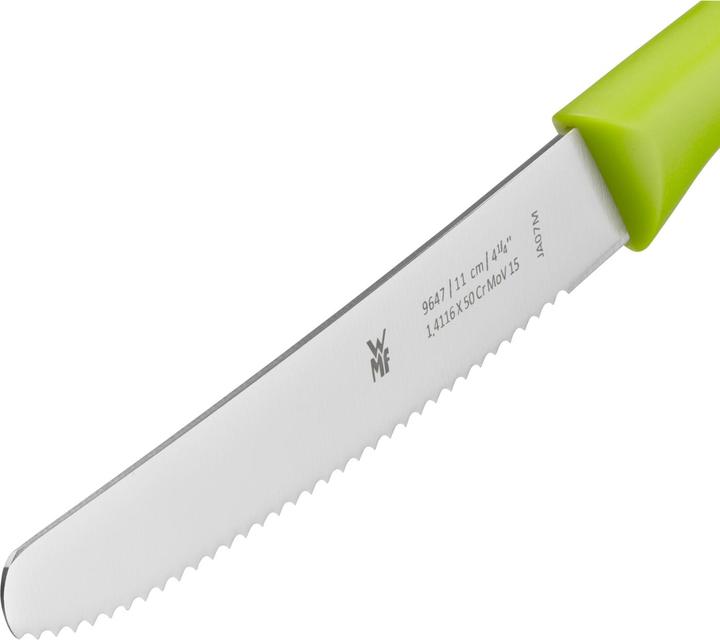 Produktbild WMF Brotzeitmesser Brötchenmesser Frühstücksmesser Set 2tlg 23cm Wellenschliff grün (11 cm)
