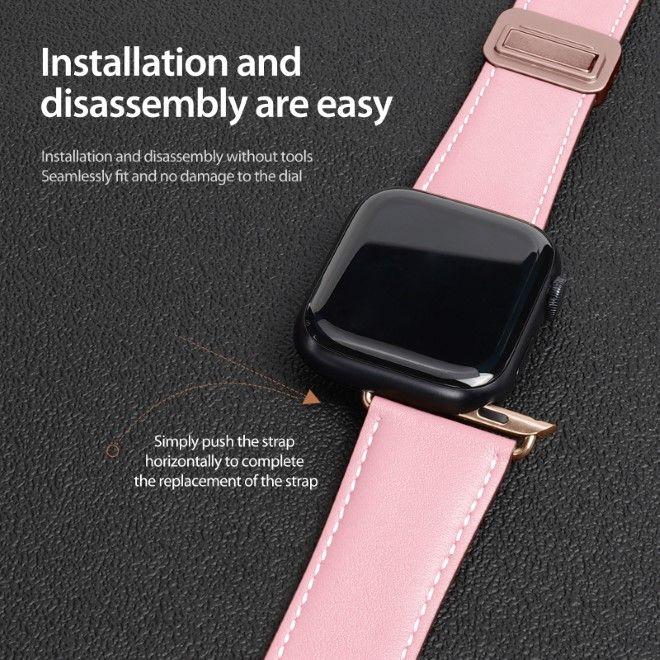 Actual product image Dux Ducis YA Strap (42 mm, 44 mm, 45 mm, 49 mm, Calfskin, Apple Watch Series 1, Apple Watch Series 2, Apple Watch Series 3, Apple Watch Series 4, Apple Watch Series 5, Apple Watch Series 6, Apple Watch Series 7, Apple Watch Series 8, Apple Watch Series 9, Apple Watch SE, Apple Watch Ultra, Apple Watch Ultra 2)