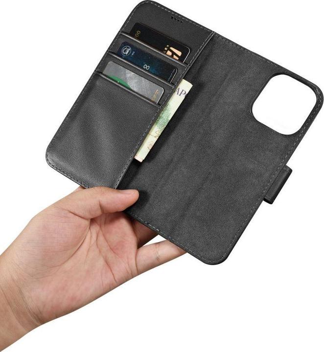 Actual product image iCarer wallet case 2 in1 cover iPhone 14 Pro leather flip cover antiRFID black (WMI14220726-BK) (Apple iPhone 14 Pro)
