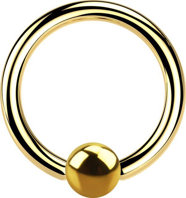 Actual product image Star Piercing Micro Ball Closure Ring gold plated (without brass, Surgical steel 316L)