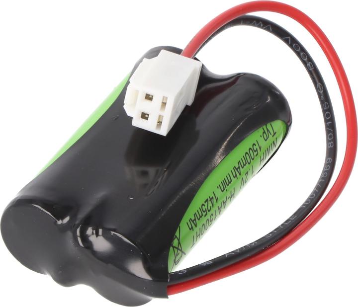 Immagine prodotto XCell Batteria per luci di emergenza NiMH 2,4V 1500mAh F1x2 Mignon con cavo da 100mm sostituisce ABB (1 pz., 1500 mAh, Accumulatore di carica elettrica)