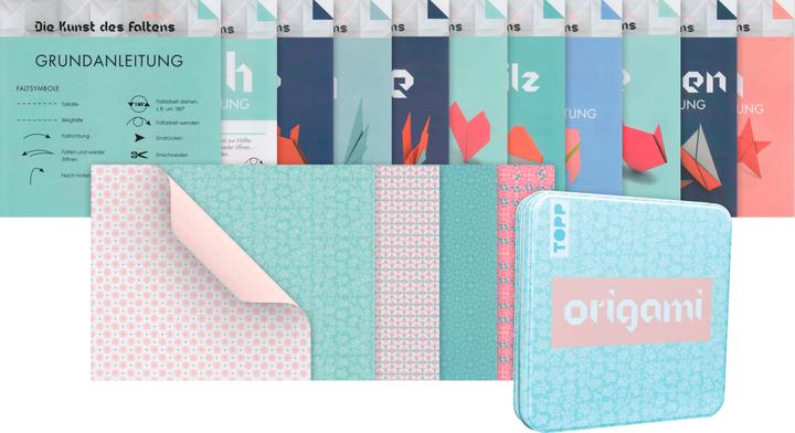 Produktbild Topp Origami Faltblätter "Floral" mit Designdose (80 g/m², 150 x)