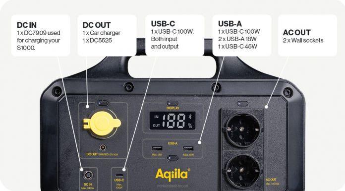 Actual product image Aqiila Powerbird S300 Powerstation LiFePO 4 Black, Yellow (294 Wh, 8.40 kg)
