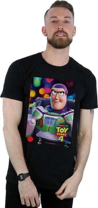 Actual product image Disney Mens Toy Story 4 Buzz Lightyear Poster T-Shirt (5XL)
