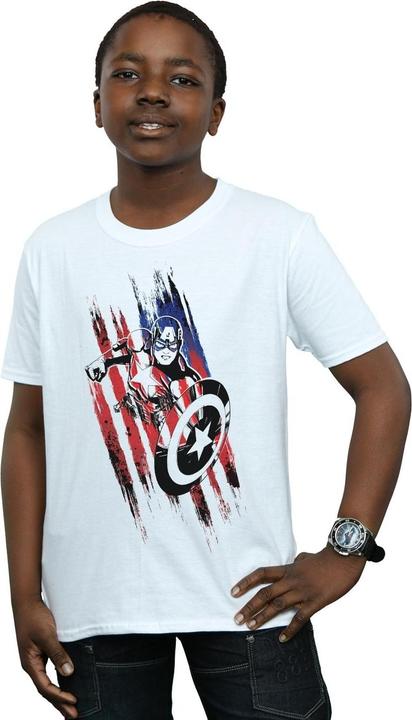 Actual product image Boys Avengers Captain America Streaks T-Shirt (140, 146)