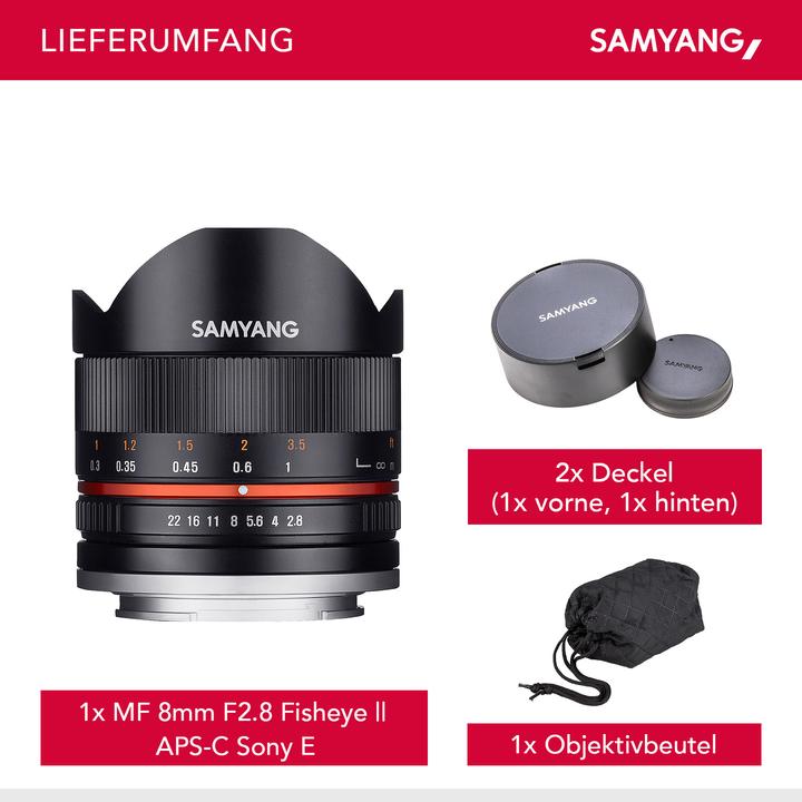 Produktbild Samyang 8mm f/2.8 II, Sony E (Sony E, APS-C / DX)