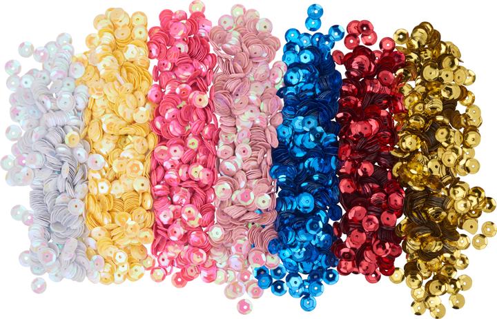 Produktbild VBS Pailletten-Set, 7farbig, Ø6mm, 50g