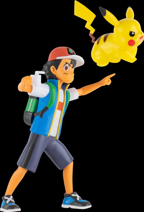 Image du produit Jazwares Pokémon : Ash+Pikachu - Figurine Battle Feature 10 cm