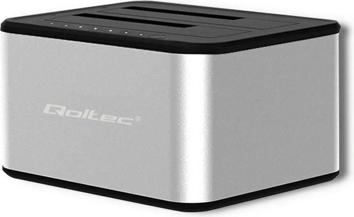 Actual product image Qoltec 50316 2x HDD/SSD docking station 2.5/3.5inch SATA USB 3.0 Cloning