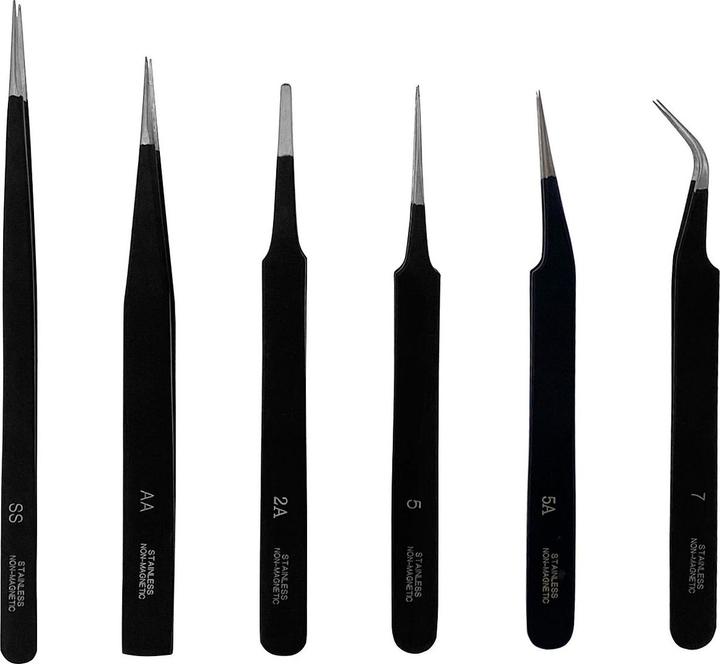 Paulimot Modellbau-Pinzetten-Set, 6-teilig, pulverbeschichtet