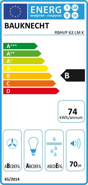 Energy Label Bauknecht RBHVP 63 LM K (Wall hood)