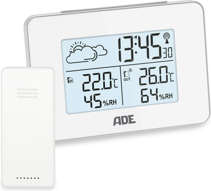 Actual product image ADE Wetterstation mit Funk-Aussensensor Weiss, Funktionen