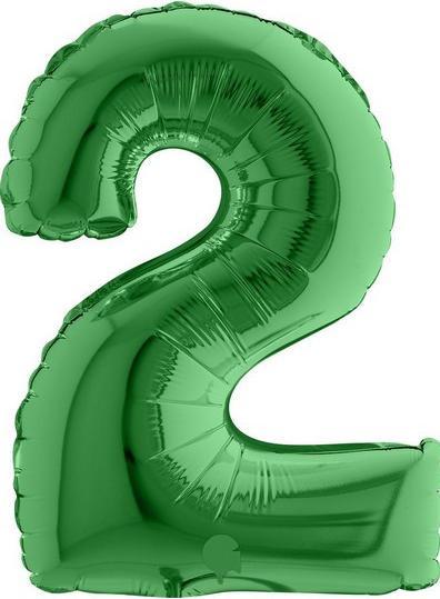 Produktbild Bigiemme Ballon alu Chiffre "2" Vert