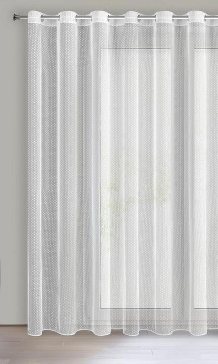 Produktbild Eurofirany Vorhang JULITA aus zartem Tüll mit kleinen Punkten, weiss, 350 x 250 cm, Ösen/Kreise (350 x 250 cm)