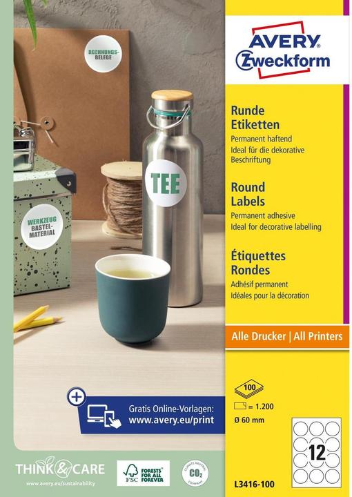 Actual product image Avery Round labels